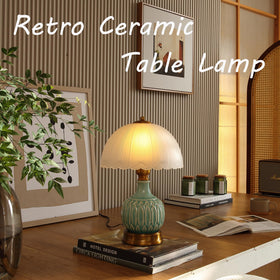 Glivpny LD002 mushroom glass lampshade adds retro charm and soft illumination.