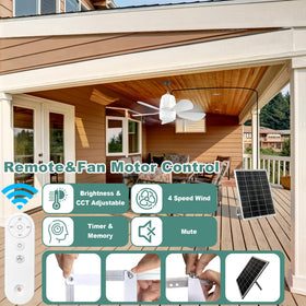 Gliztech 20000mAh battery powers fan and light for outdoor hours of use.