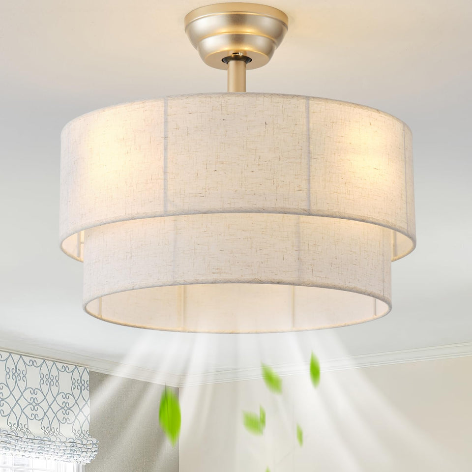 Glmthux 20-inch boho ceiling fan with light beige, for airy bedrooms.