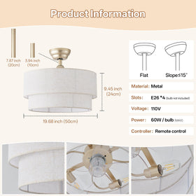 Glmthux boho fandelier ceiling fan with remote control for easy use.