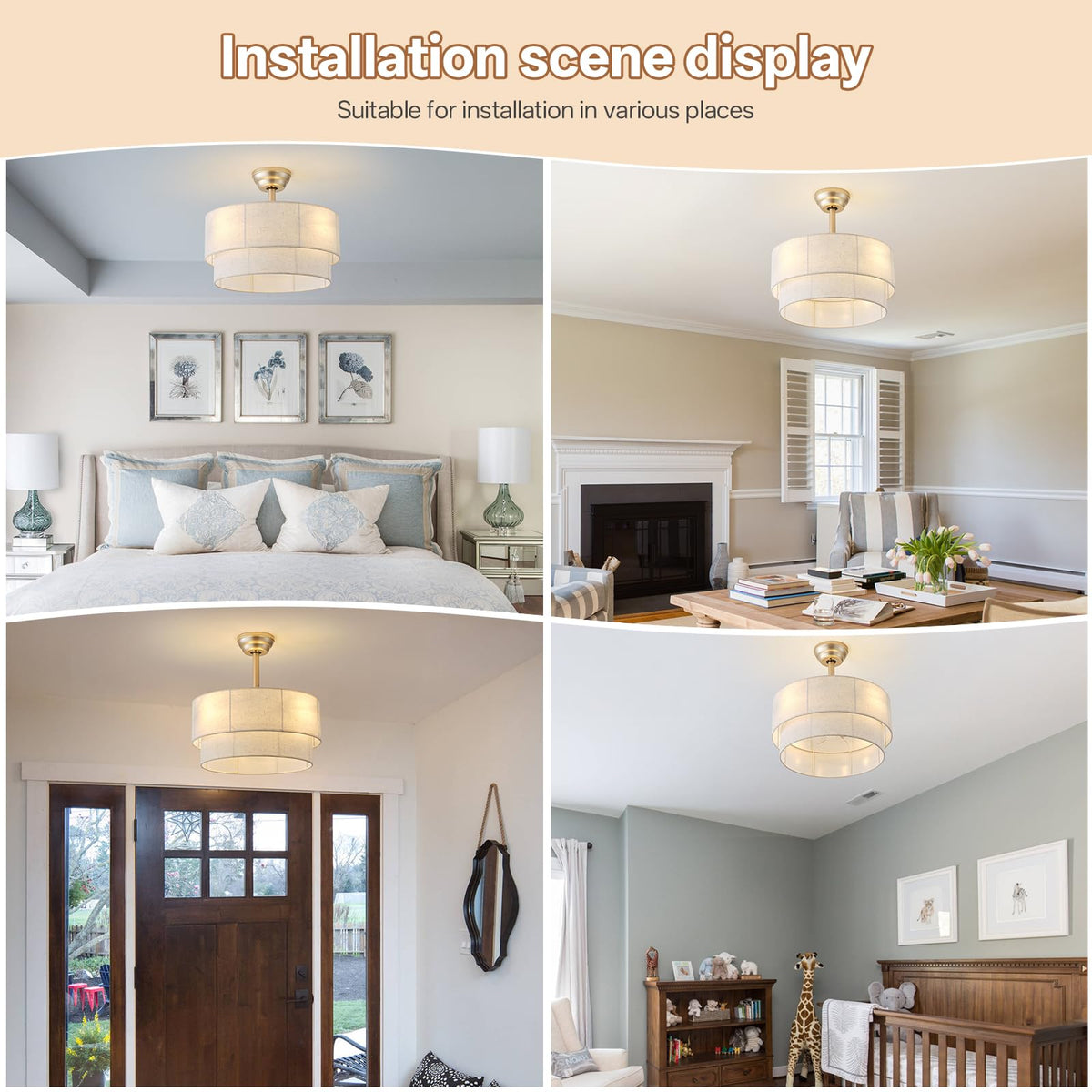 Glmthux includes installation rods for ceiling height flexibility.