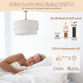 Glmthux ceiling fan with timer for flexible nightly use.
