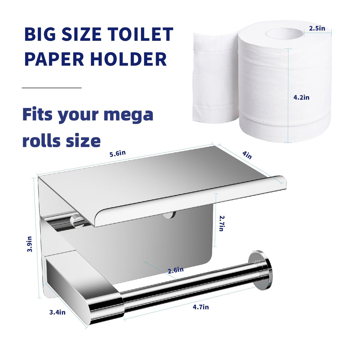 GLNLQ chrome toilet paper holder curved top prevents items from slipping.