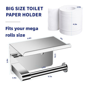 GLNLQ chrome toilet paper holder curved top prevents items from slipping.