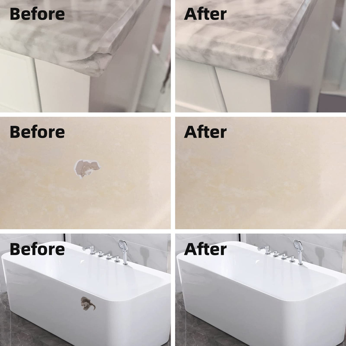 Globalcom 12-hour cure time yielding a firm, durable repair.