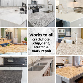 Globalcom Marble Repair Kit includes easy-to-use tools for at-home repairs.