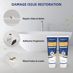 Globalcom Tub Repair Kit 60-day Guarantee communicates peace of mind.