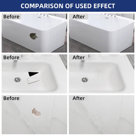 Globalcom Tub Repair Kit White components show resin and hardener for durable repair.