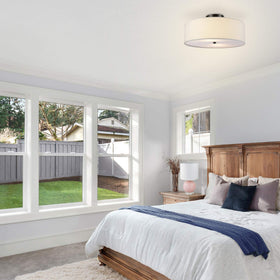 Low-profile flush mount design of Globe Electric 60315 for lower ceilings