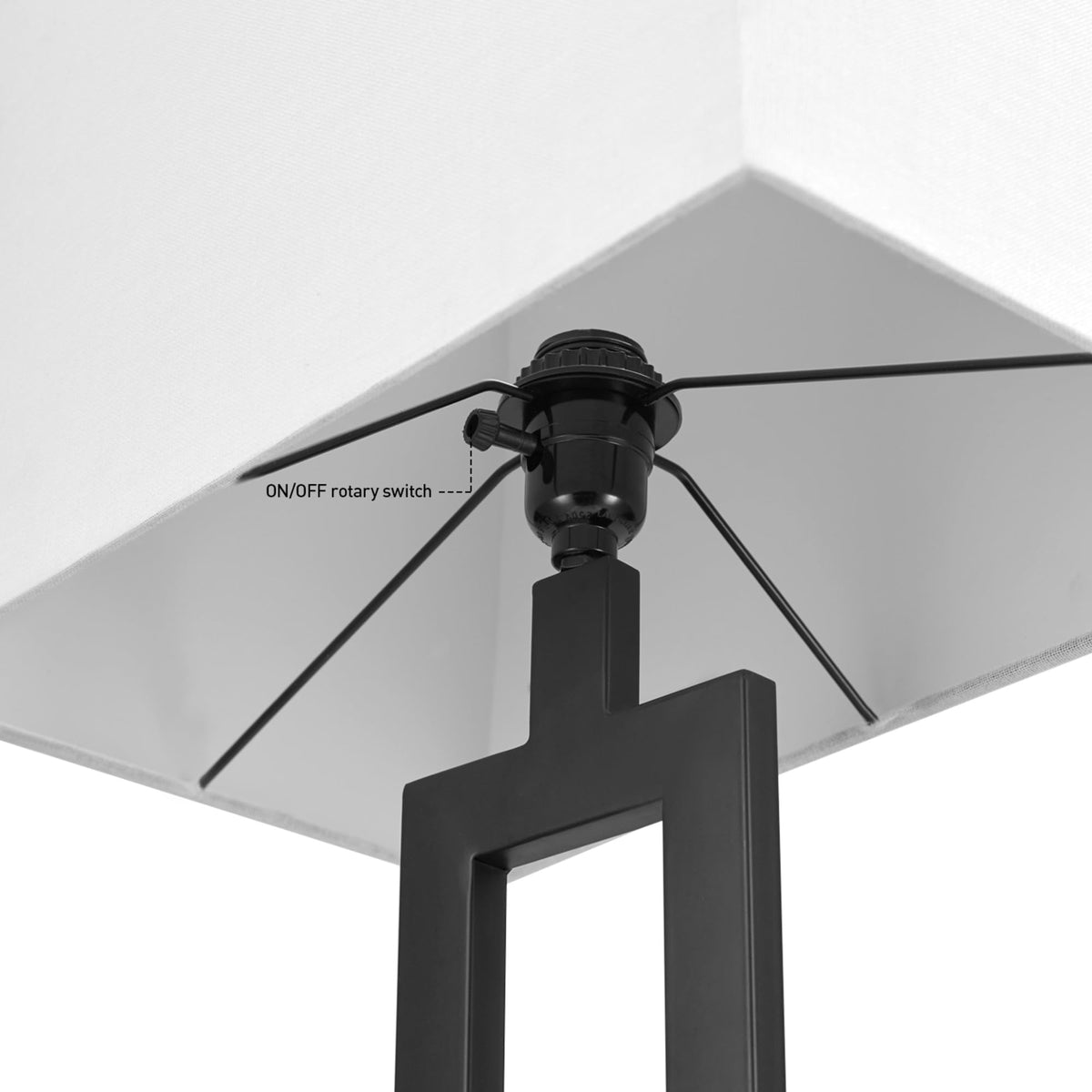5-foot cord allows flexible placement around sofas or desks.