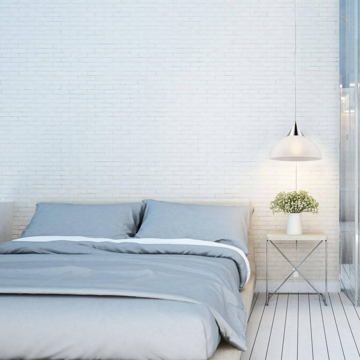 Globe Electric Amaris brushed steel finish complements modern decor
