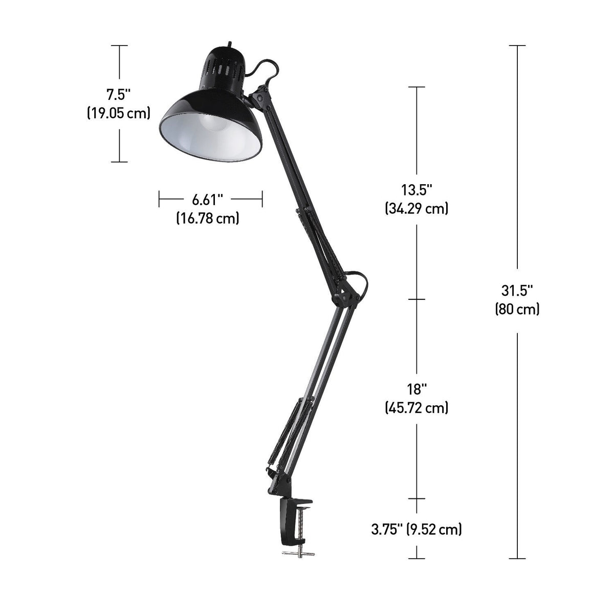 Base-mounted on/off switch on Globe Electric Architect lamp for quick operation.