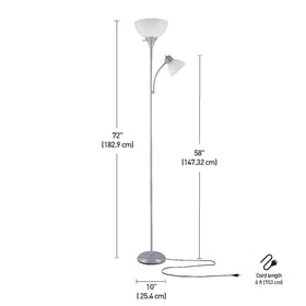 72-inch tall lamp fits corners and desks.