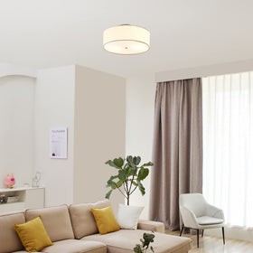 Globe Electric dimmable flush mount adapts to mood with dimmer switch.