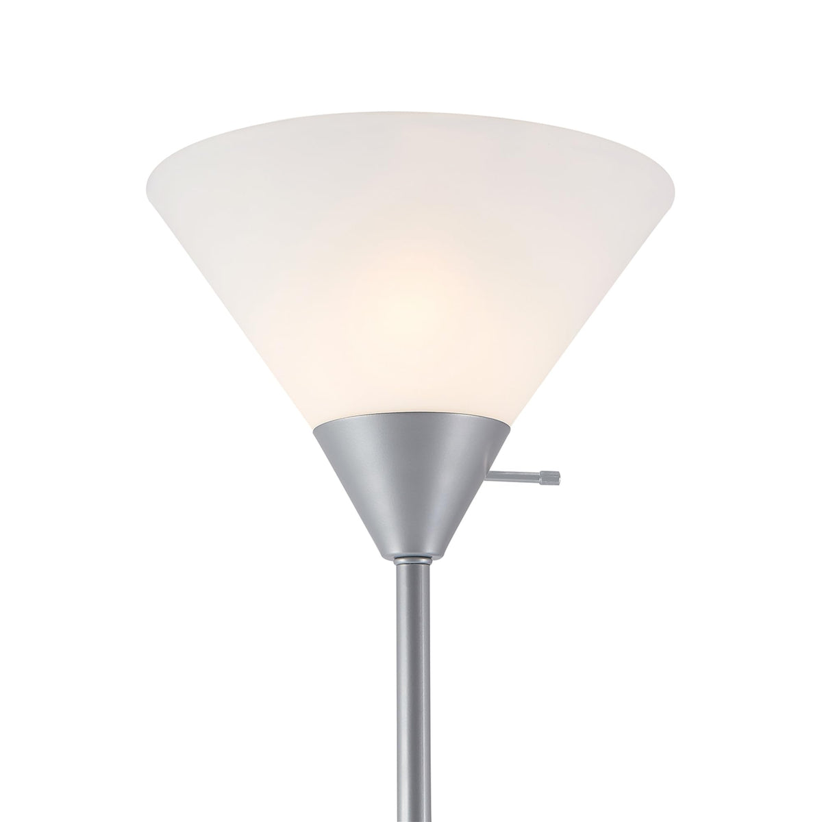 Angled-view of Elliott floor lamp in a modern living room setup
