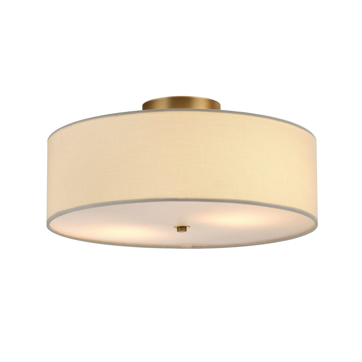 Globe Electric low-profile ceiling mount blends with ceiling lines.