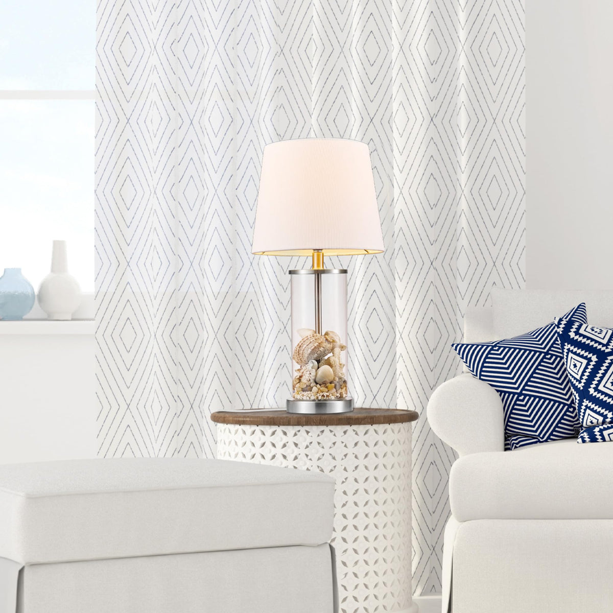Globe Electric Maya brushed nickel detail adds modern contrast