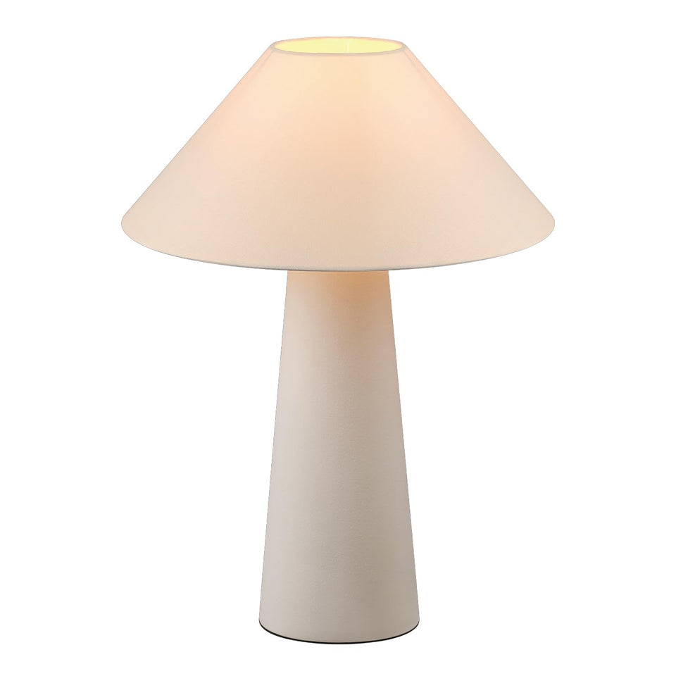 Globe Electric Novogratz 18-inch ceramic table lamp with cream finish for accent lighting.