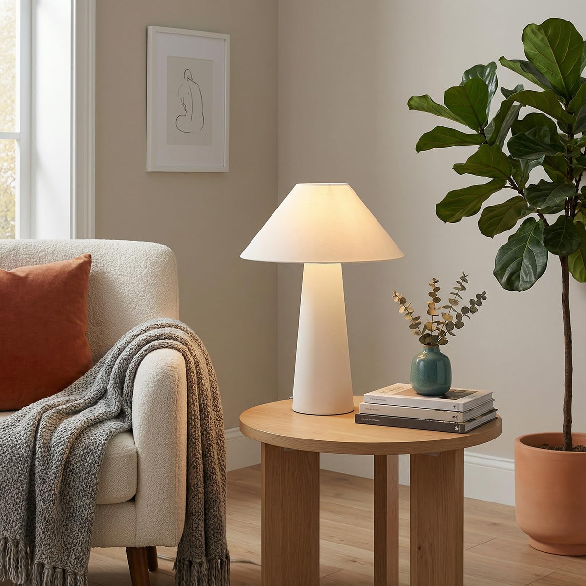 5-foot clear cord on Globe Electric Novogratz lamp enables flexible placement.