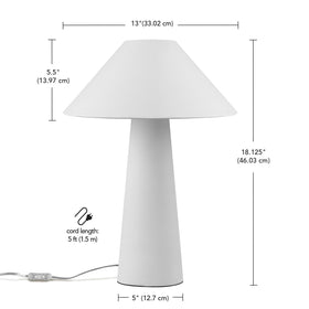 Novogratz lamp by Globe Electric offers diffused light for living room or desk.