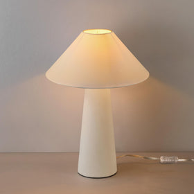 Globe Electric Novogratz lamp compatible with LED or incandescent E26 base bulbs.
