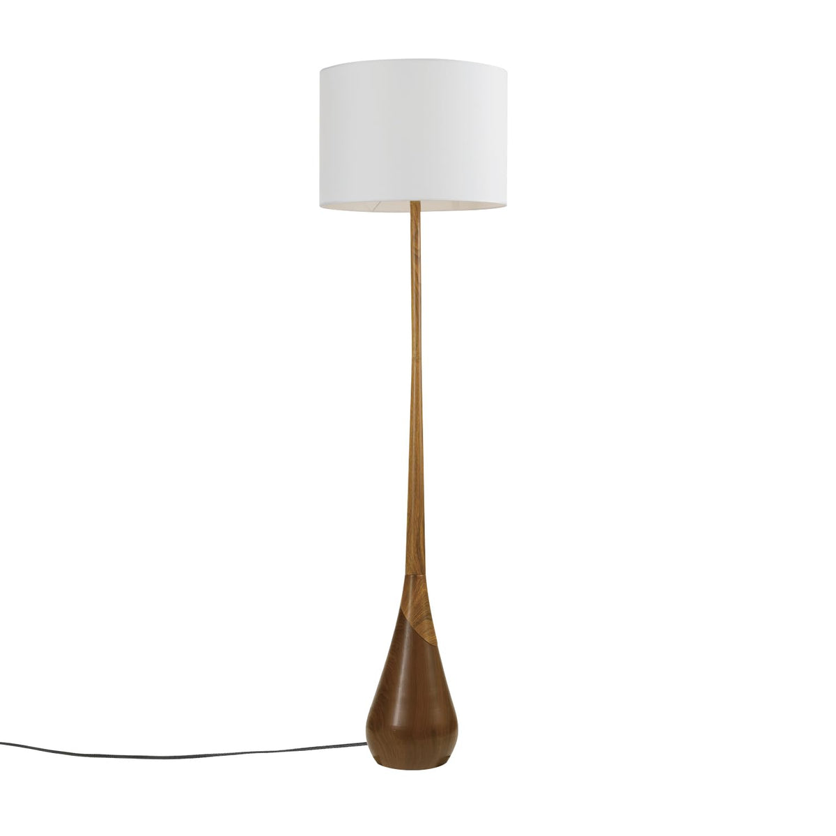Globe Electric Harrington lamp teardrop base adds warm ambient lighting in living room