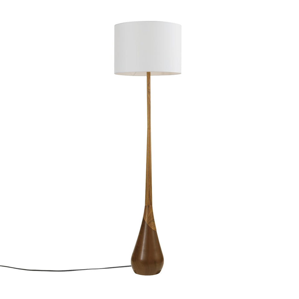 Globe Electric Harrington lamp teardrop base adds warm ambient lighting in living room