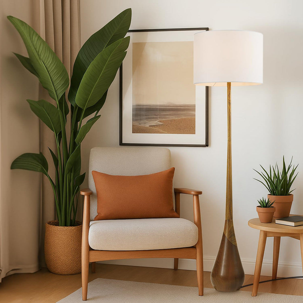 Harrington lamp two-tone base enhances decor with stylish contrast
