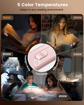 Glocusent book light provides stepless dimming for precise brightness control.