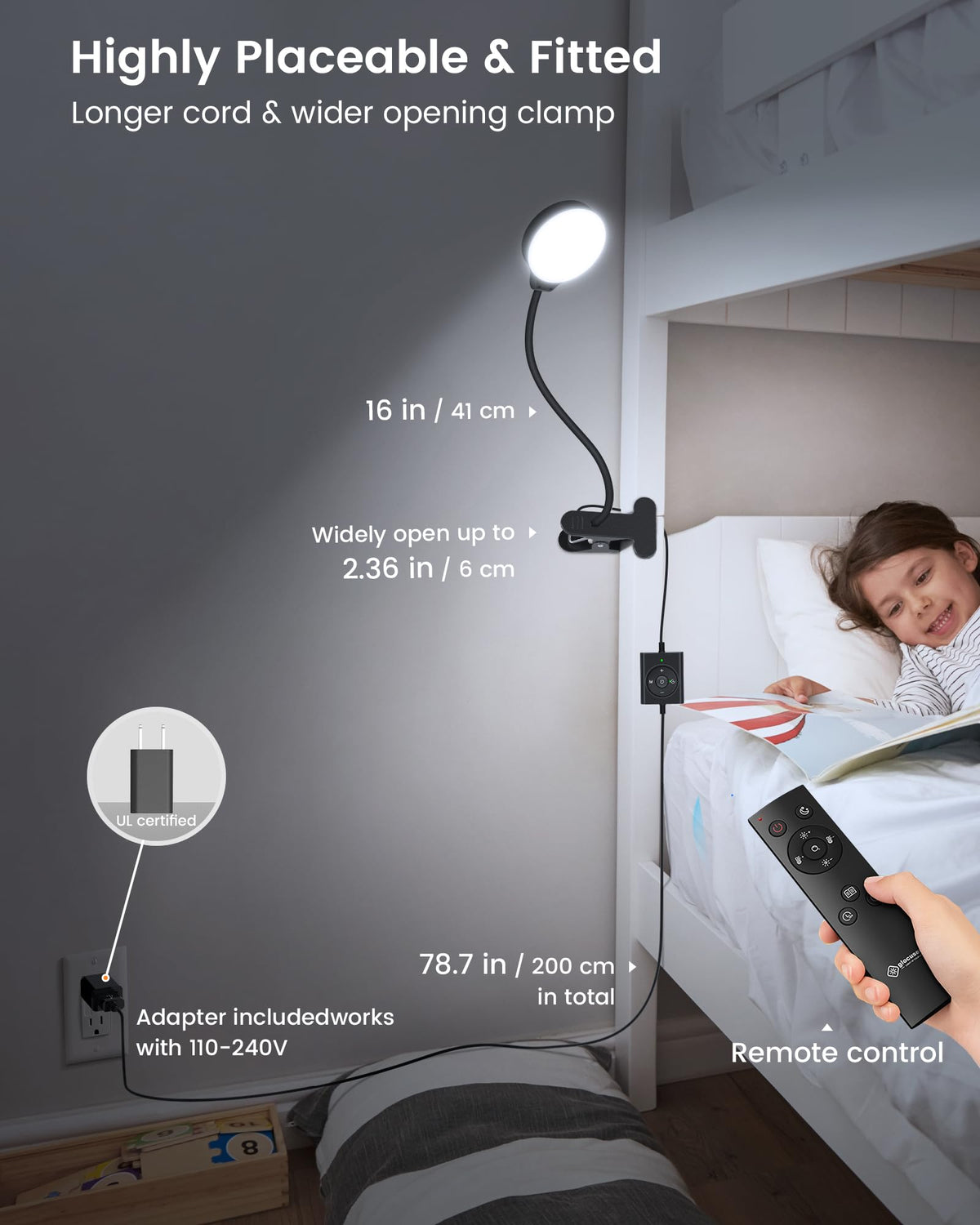 Glocusent bed lamp in amber mode emitting warm, eye-friendly glow for relaxing evenings