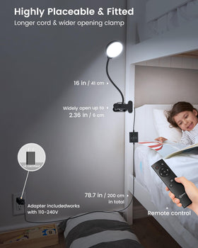 Glocusent bed lamp in amber mode emitting warm, eye-friendly glow for relaxing evenings