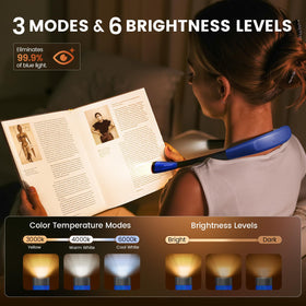 Glocusent book light charging with USB-C for easy recharging