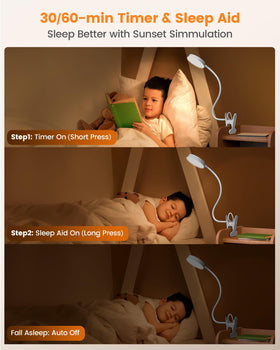 30-minute auto-off timer enhances convenience and safety during night use.