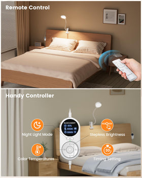 Sturdy clamp with anti-slip pads secures on headboards and desks.