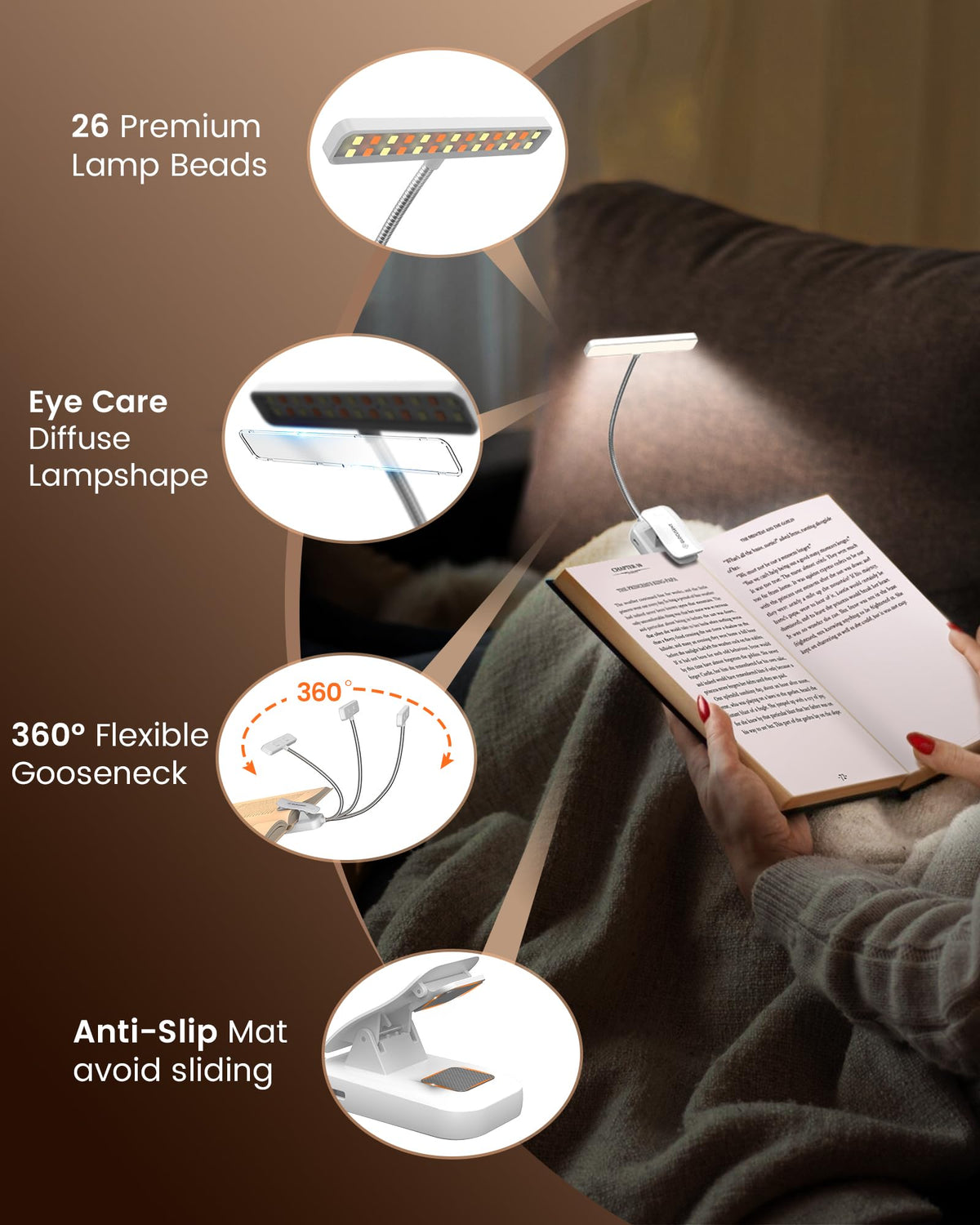 Glocusent soft-pad clamp protects pages while clipping securely