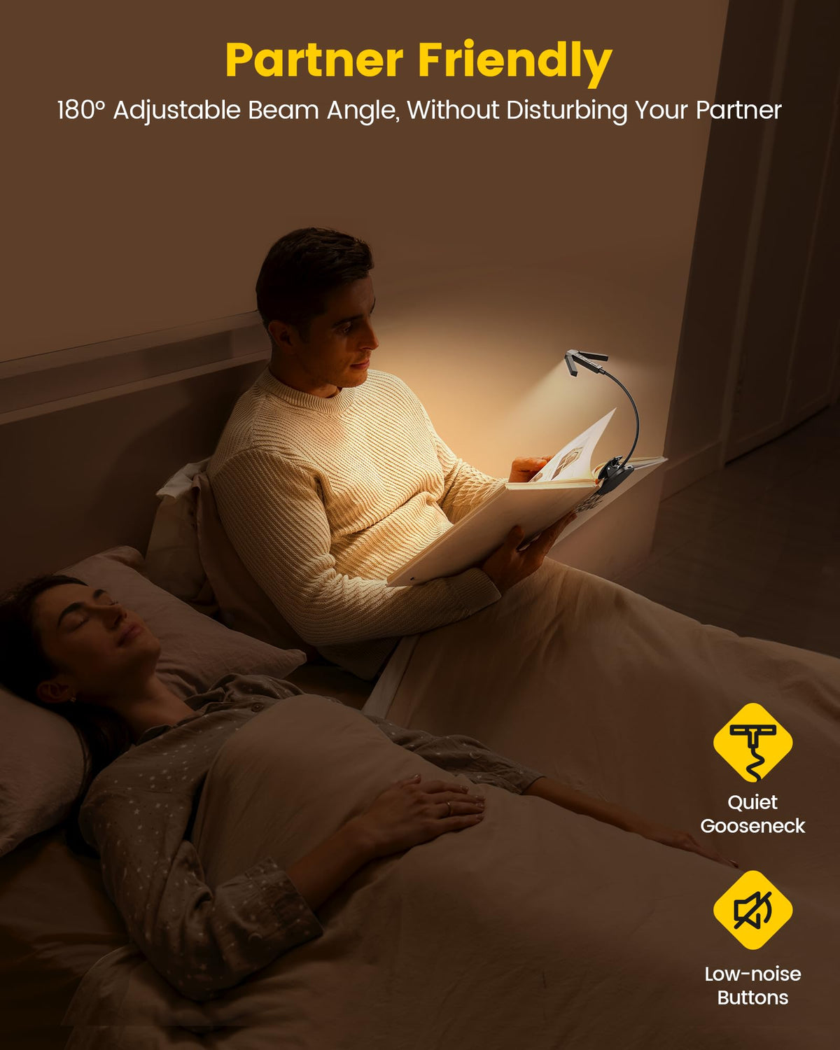 Glocusent Tri-Head Light 30-minute timer helps automatic shut-off.