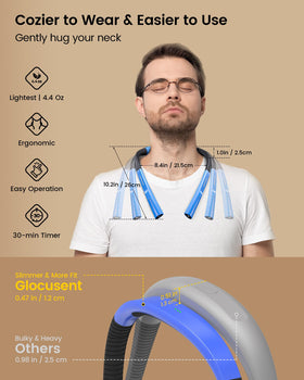 Glocusent neck light with brightness controls for tailored bed reading