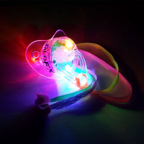 Batteries included so the pacifier lights up straight from the package