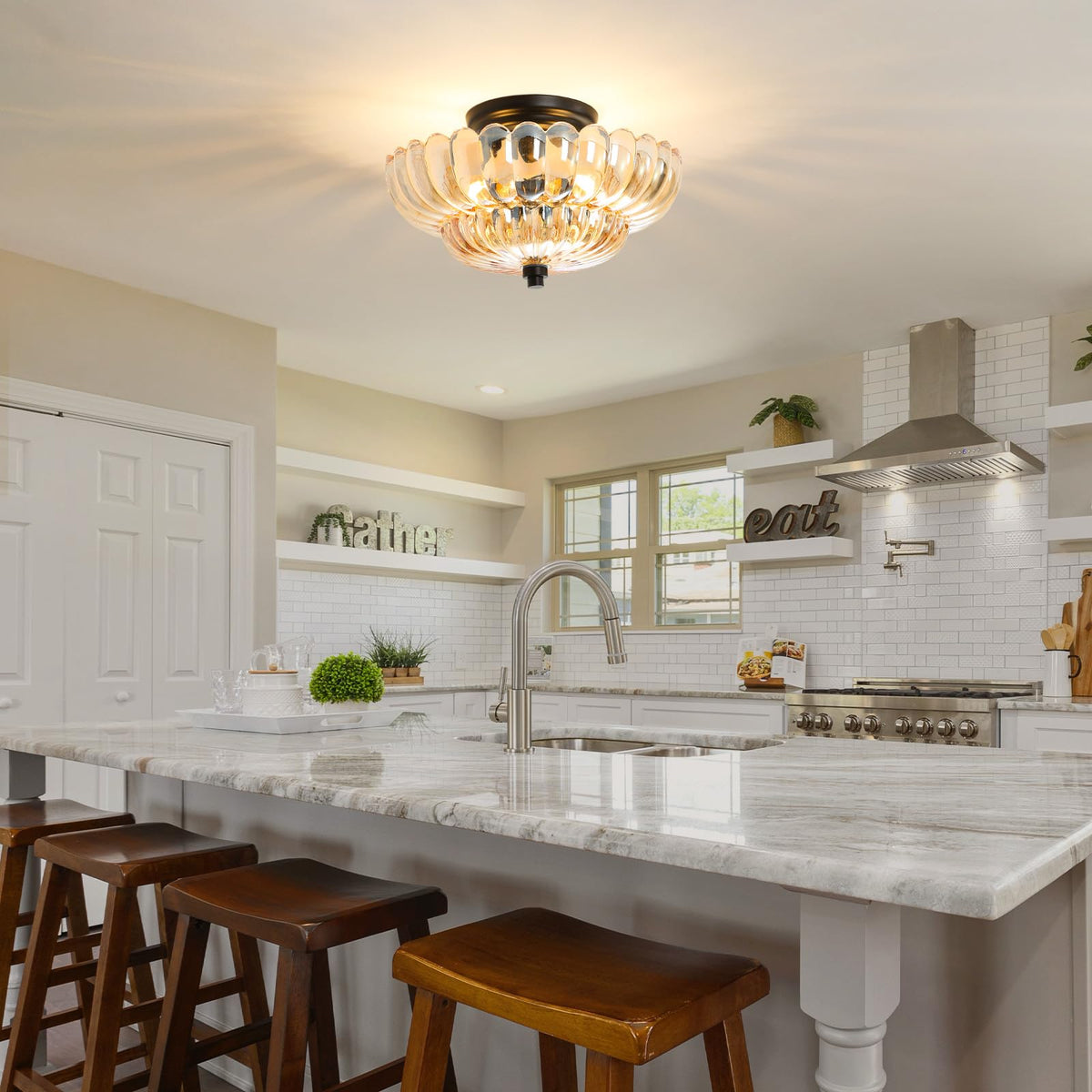 GloMuse kitchen, bedroom, and hallway application of semi-flush mount