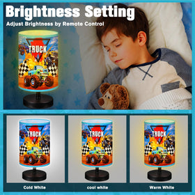 Glooglitter Monster Truck lamp with color options for mood customization