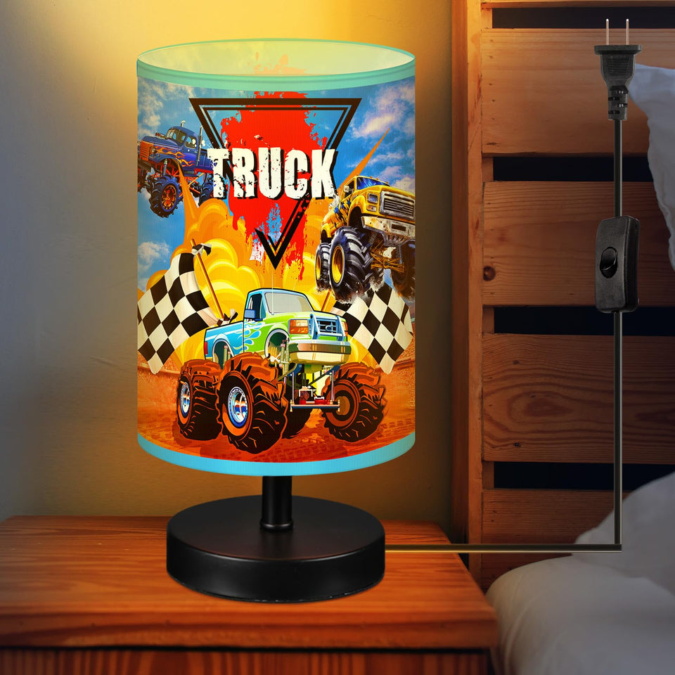 Glooglitter Monster Truck lamp packaging showing playful design for kids' rooms