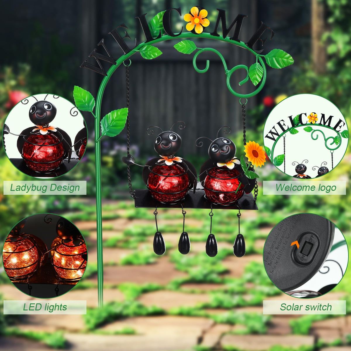 Glooglitter solar powered garden light for hassle-free night illumination