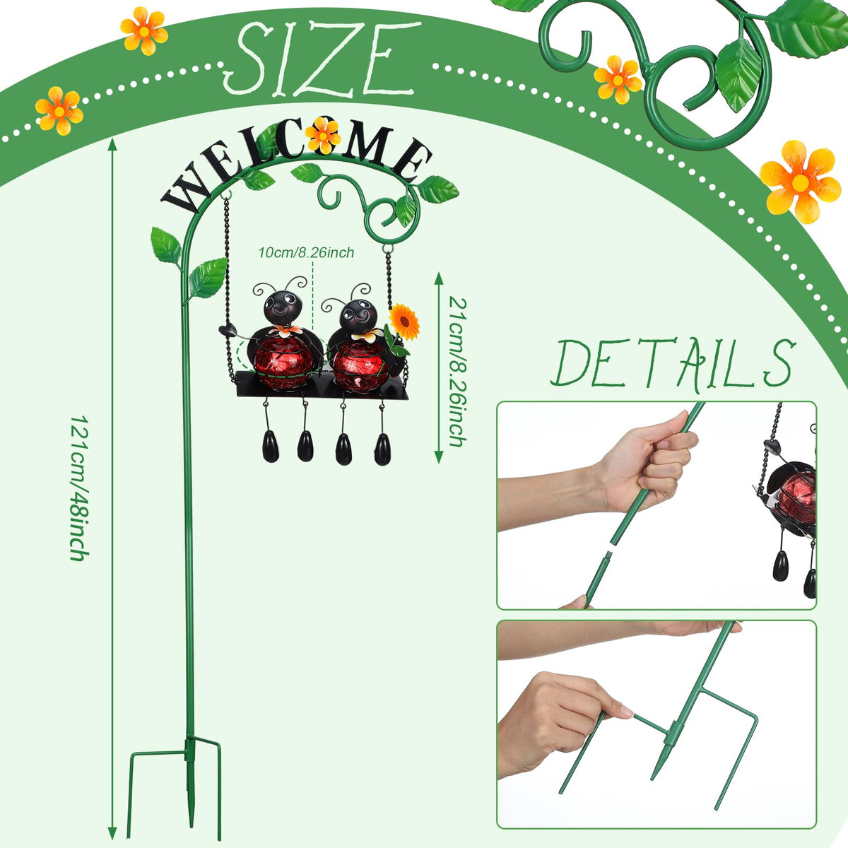 Glooglitter welcome sign ladybug garden decor welcomes guests with warm ambiance