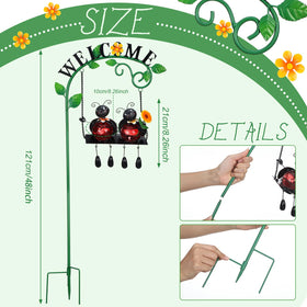 Glooglitter welcome sign ladybug garden decor welcomes guests with warm ambiance