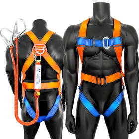 GLOROUSCHU full body safety harness in orange for high-visibility work at height.
