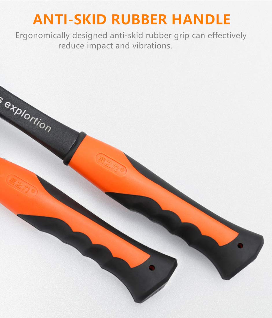 Glorousamc bricklayer hammer with shock-reduction handle reduces fatigue.