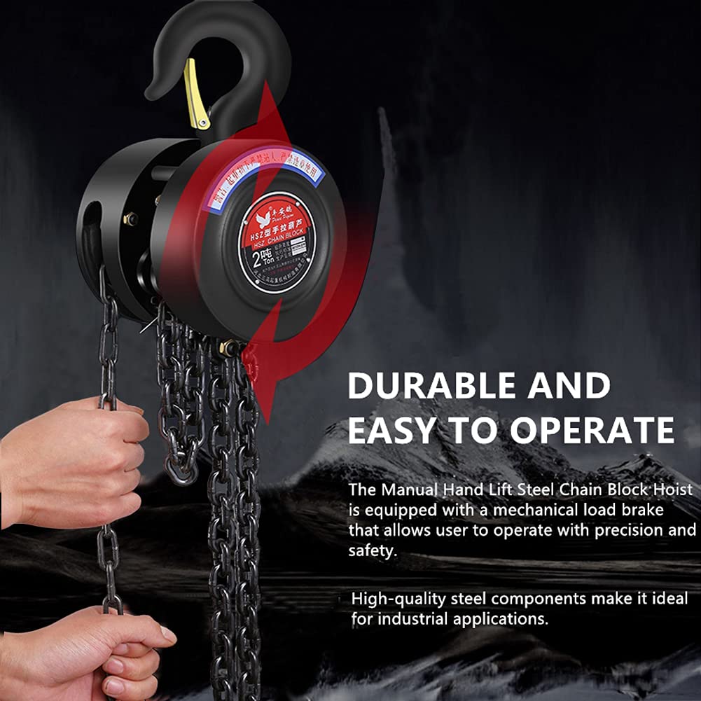 glorousamc manual chain hoist front view highlights easy operation for precise loads.