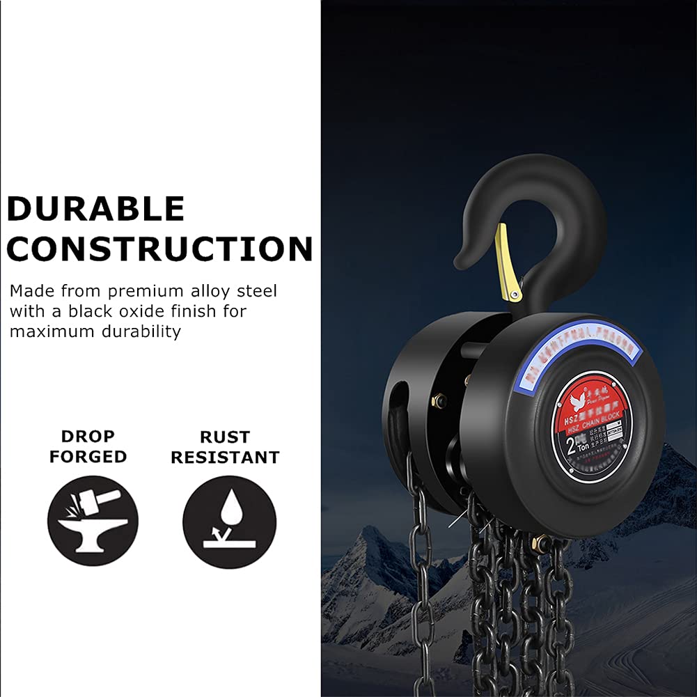 glorousamc manual chain hoist with latch hook ensures secure lifting during work.