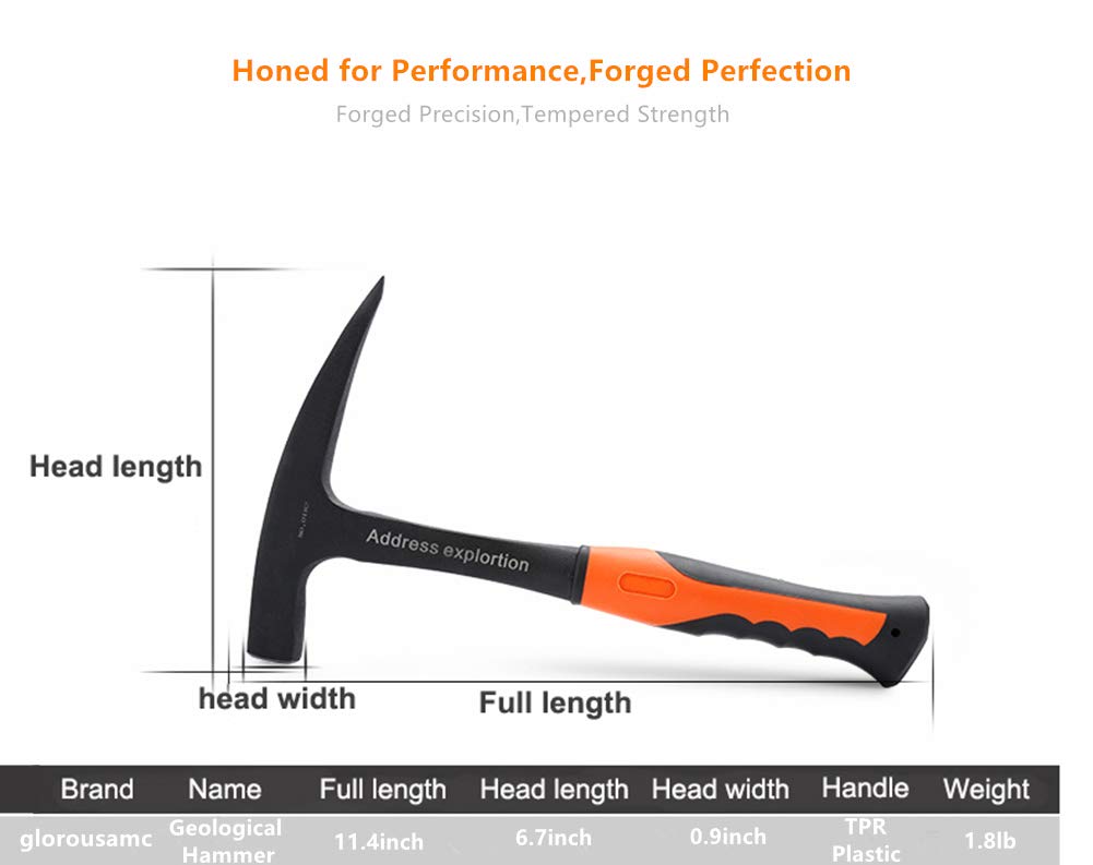 glorousamc Rock Pick ergonomic handle reduces fatigue and vibration.