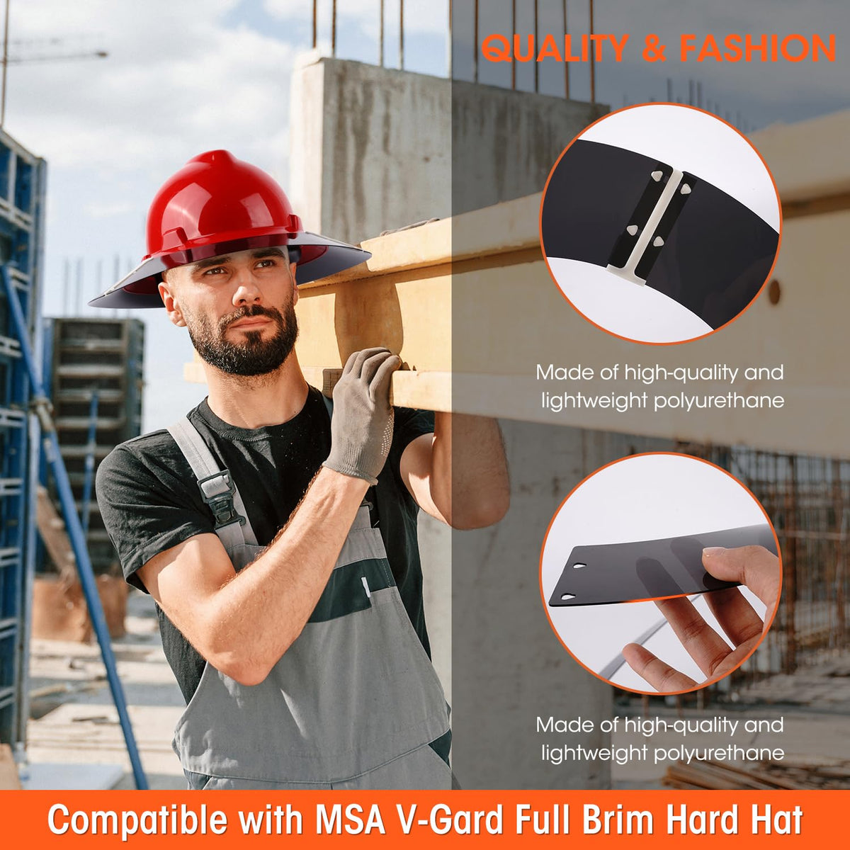 Glosaie premium hard hat visor side view showing lightweight shading.